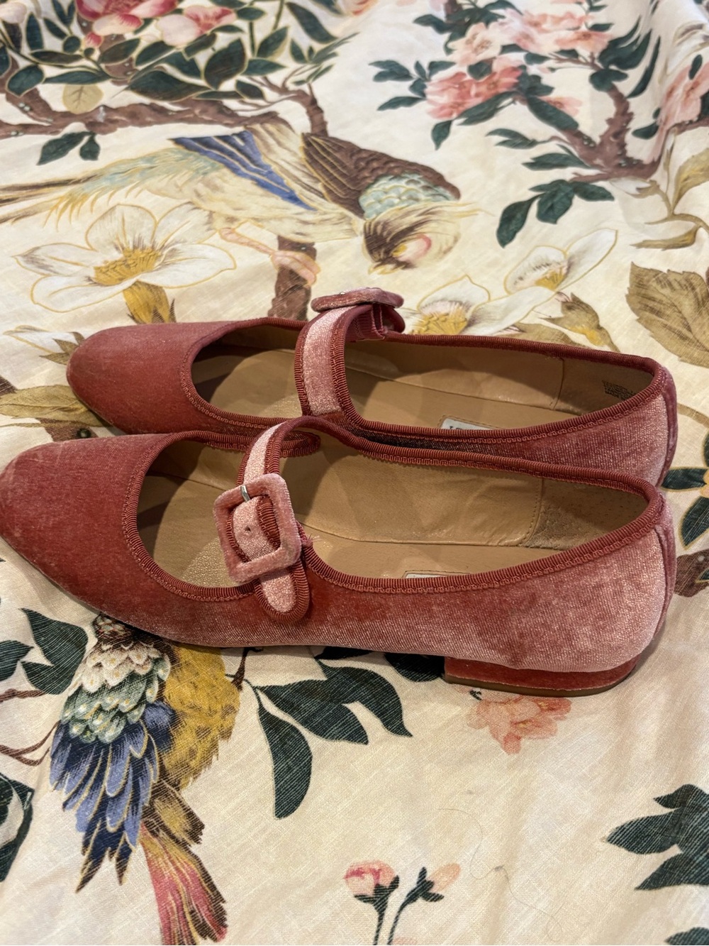 Chelsea & Violet Velvet Mary Jane Flats in Dusty Rose -Pink Very Comfortable - Picture 6 of 6